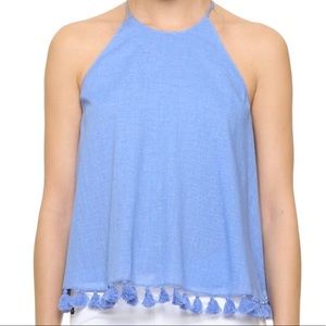 Tory Burch Lindsay Halter top - blue, size S